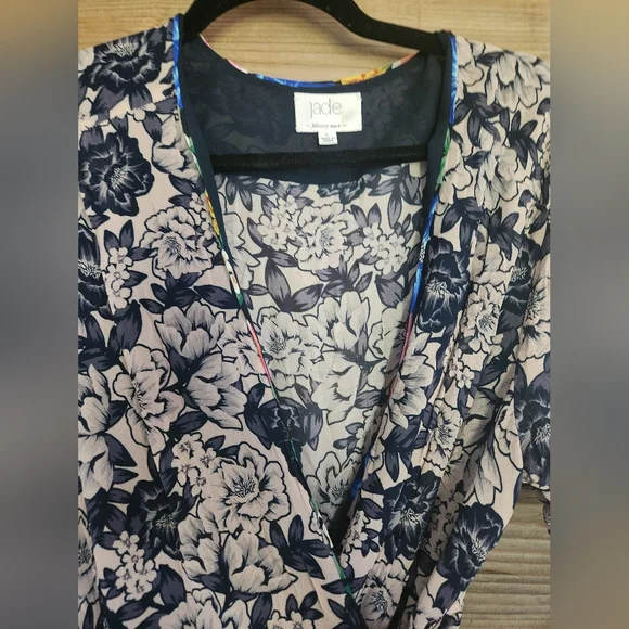 Johnny Was Micha Mixed Floral Print Wrap Dress Size L - Picture 7 of 10